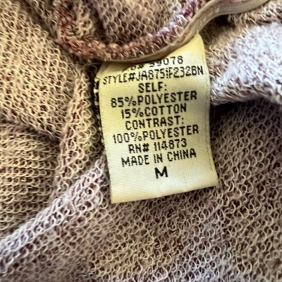 Chance Or Fate Medium Burgundy Long Hooded Lightweight Shirt Crochet Cowl Neck - Picture 9 of 10